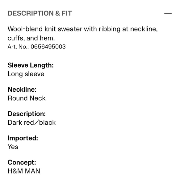 NWT H&M Men’s Wool Blend Sweater - Picture 2 of 8